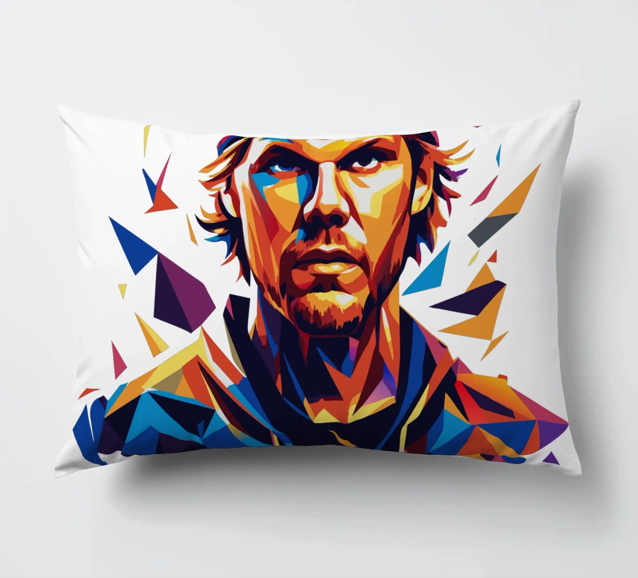 Avicii Portrait in WPAP Pop Art cojín de vectorartnesia