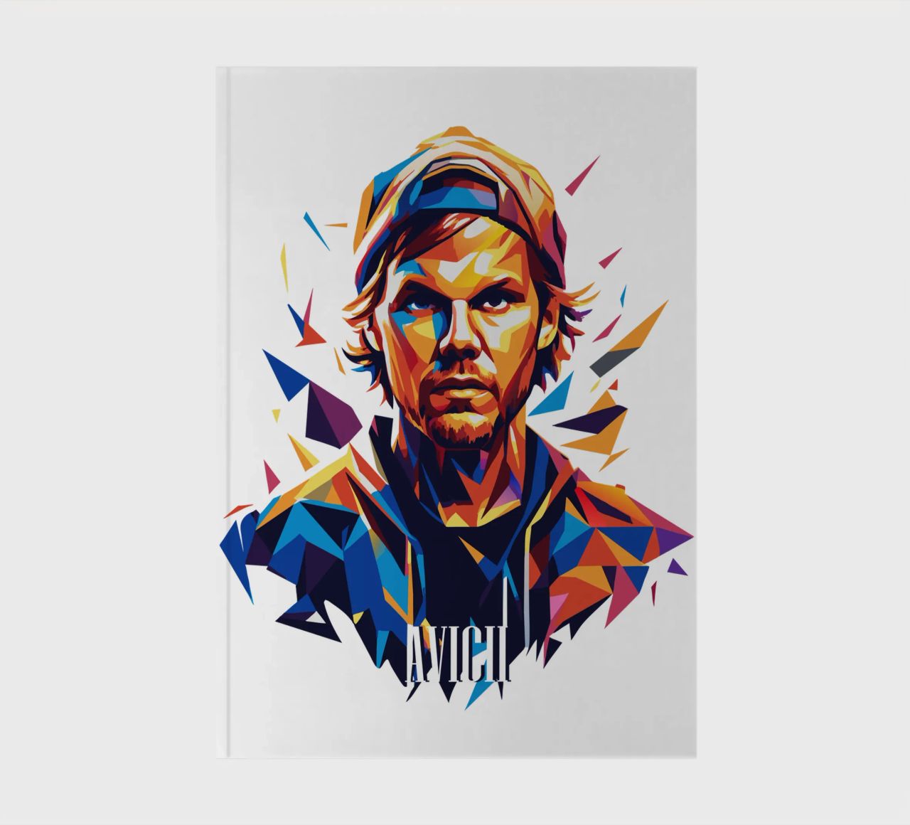 Avicii Portrait in WPAP Pop Art cuaderno de vectorartnesia