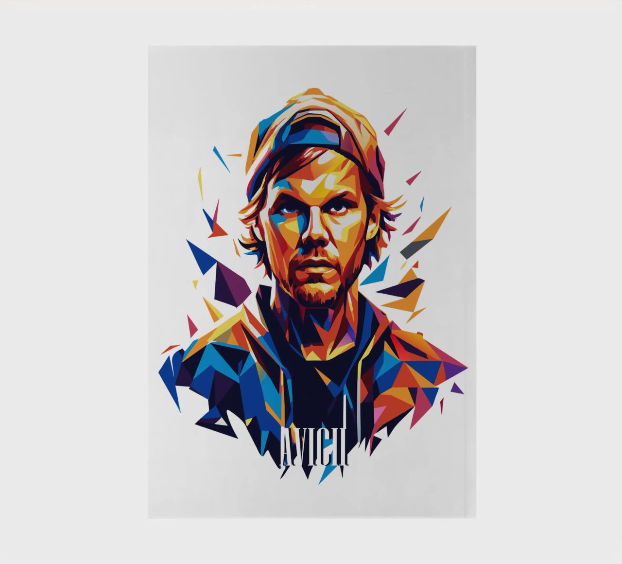 Avicii Portrait in WPAP Pop Art cuaderno de vectorartnesia