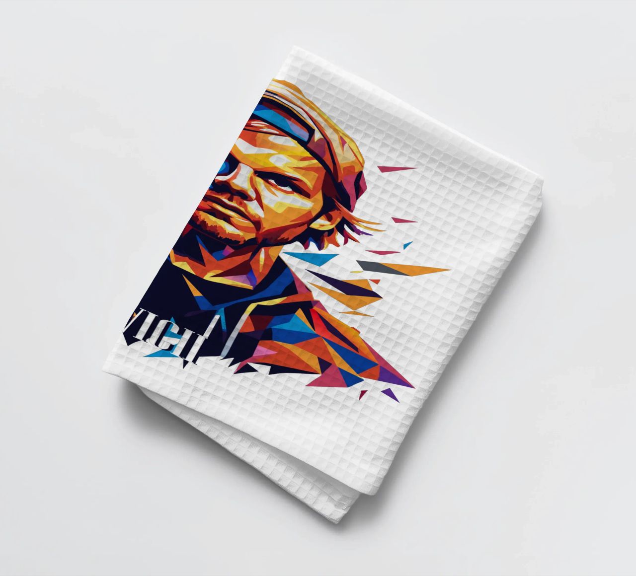 Avicii Portrait in WPAP Pop Art paño de cocina de vectorartnesia