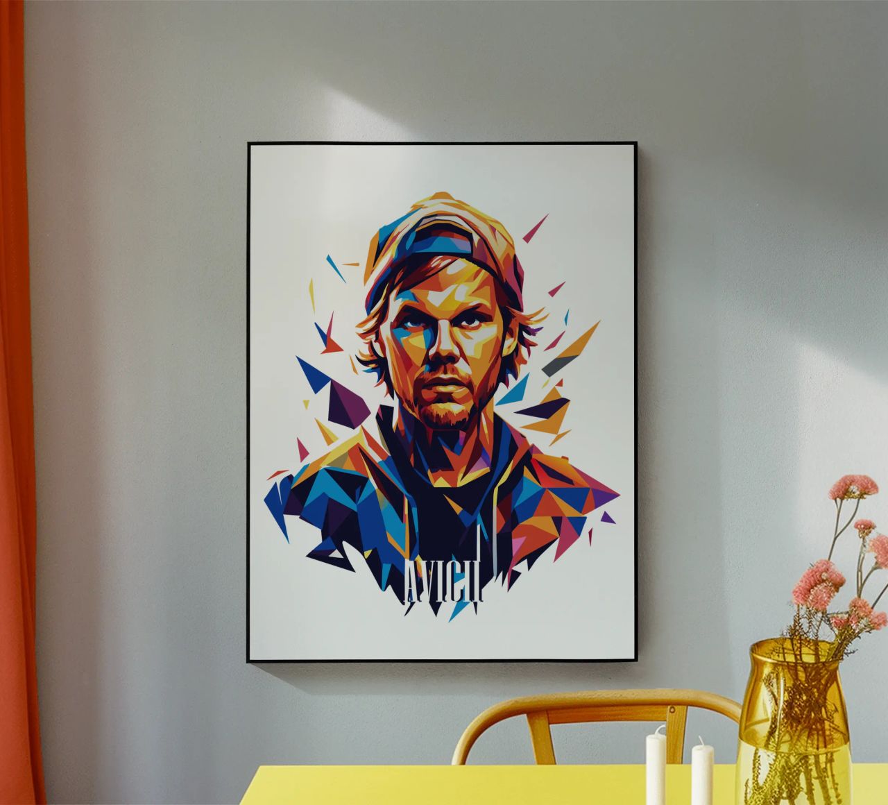Avicii Portrait in WPAP Pop Art metacrilato de vectorartnesia