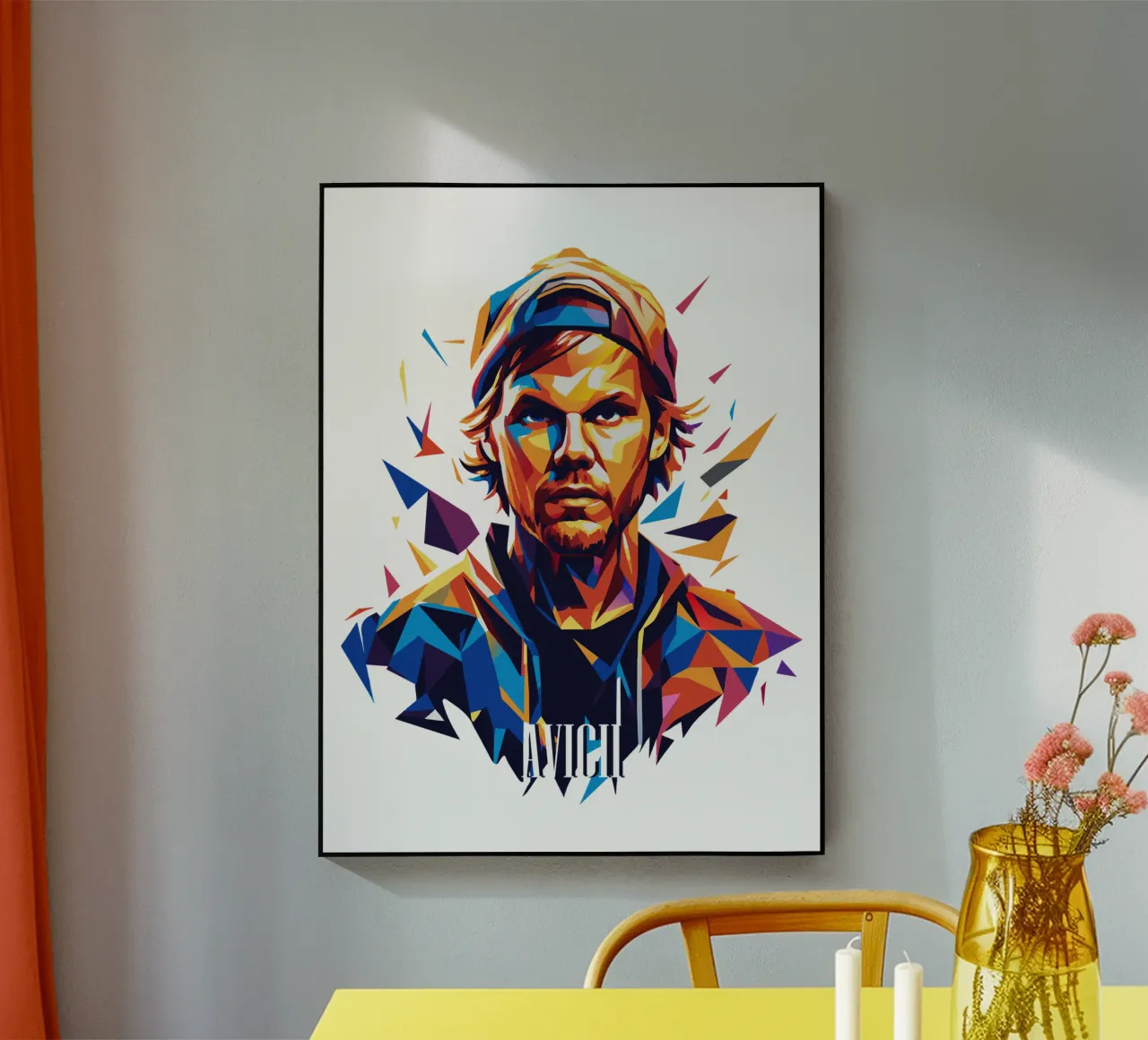 Avicii Portrait in WPAP Pop Art plexiglass da vectorartnesia