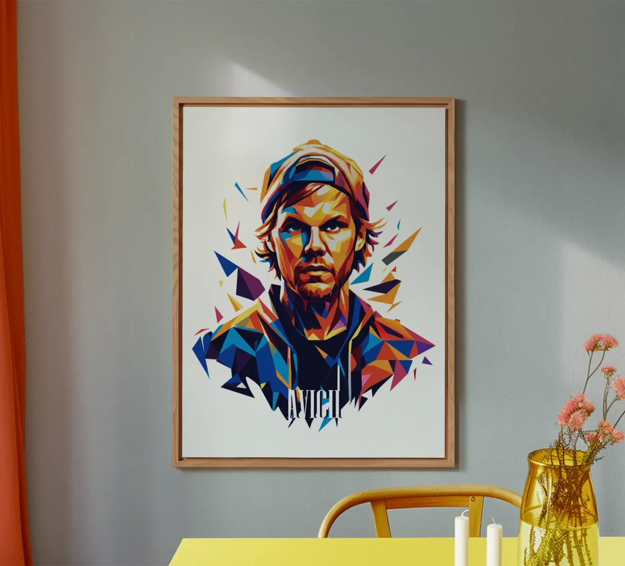 Avicii Portrait in WPAP Pop Art alluminio dibond da vectorartnesia