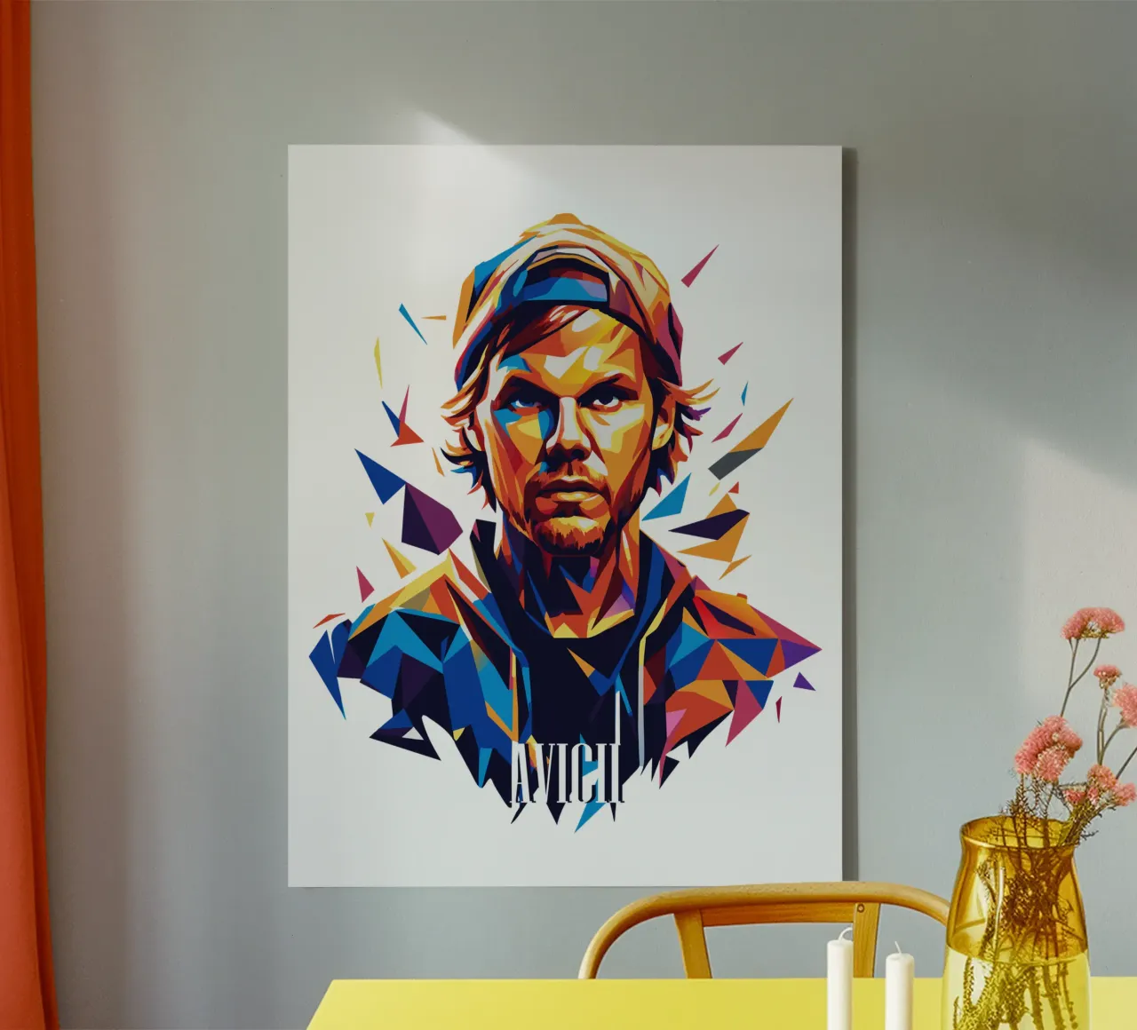 Avicii Portrait in WPAP Pop Art tela da vectorartnesia