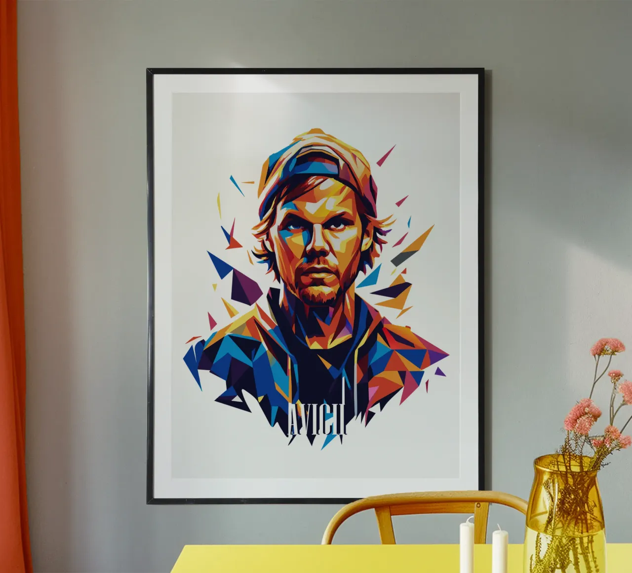 Avicii Portrait in WPAP Pop Art carta hahnemühle da vectorartnesia