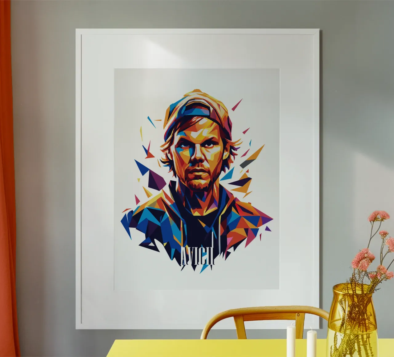 Avicii Portrait in WPAP Pop Art carta hahnemühle da vectorartnesia