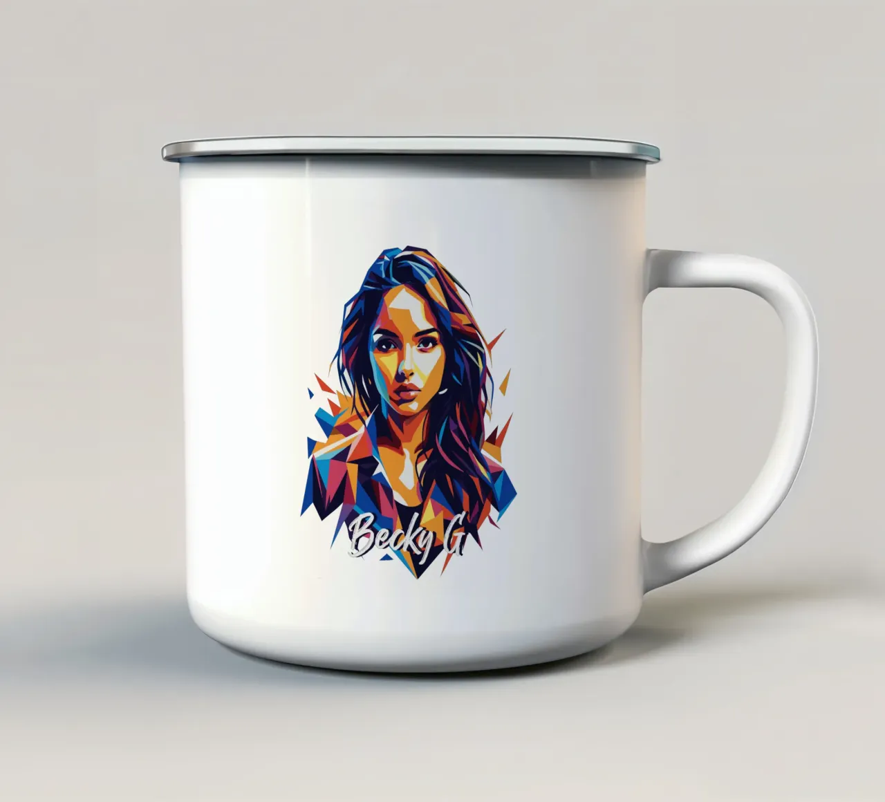 Becky G Portrait in WPAP Pop Art tazza in smalto da vectorartnesia