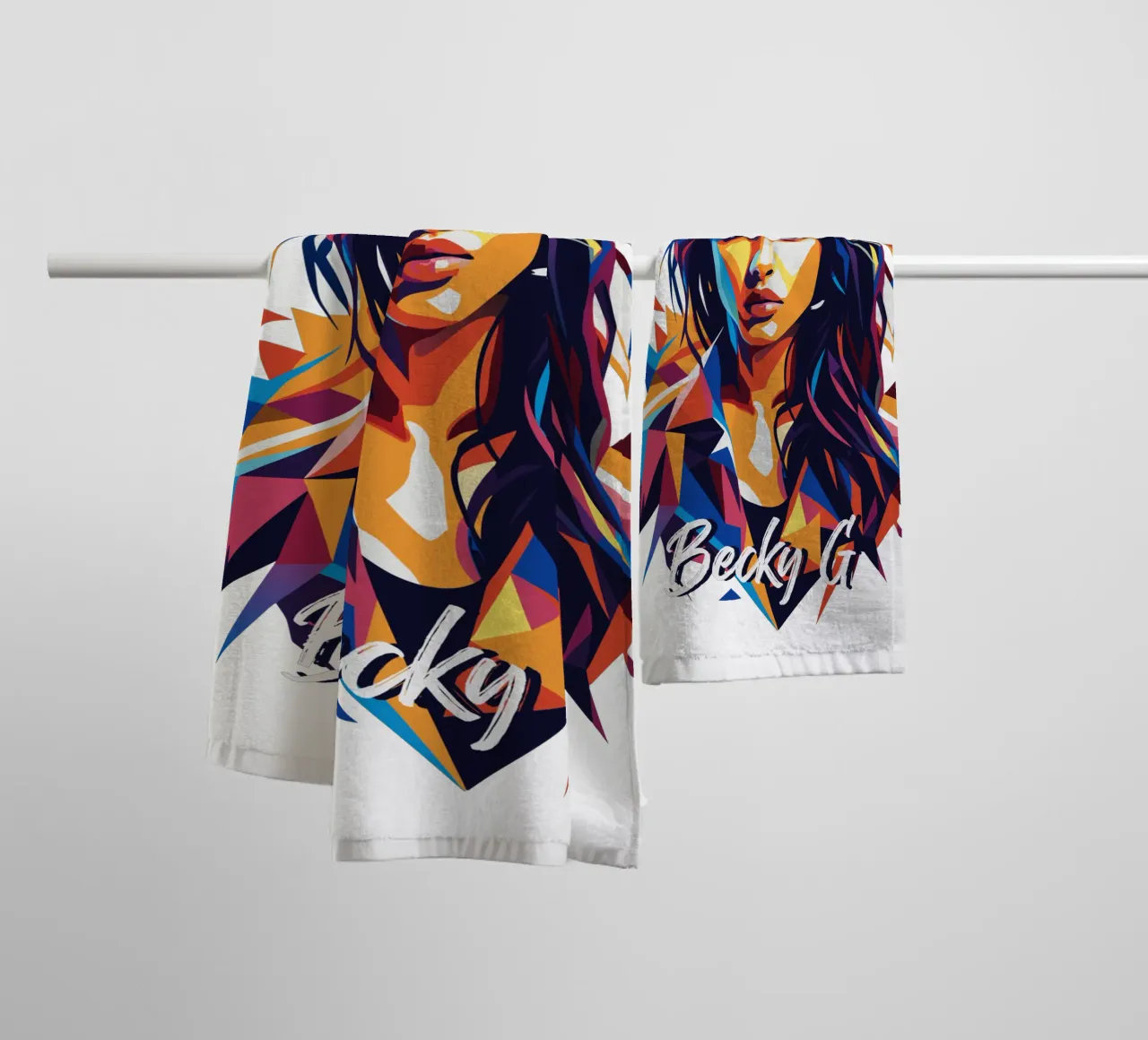 Becky G Portrait in WPAP Pop Art asciugamano da bagno da vectorartnesia