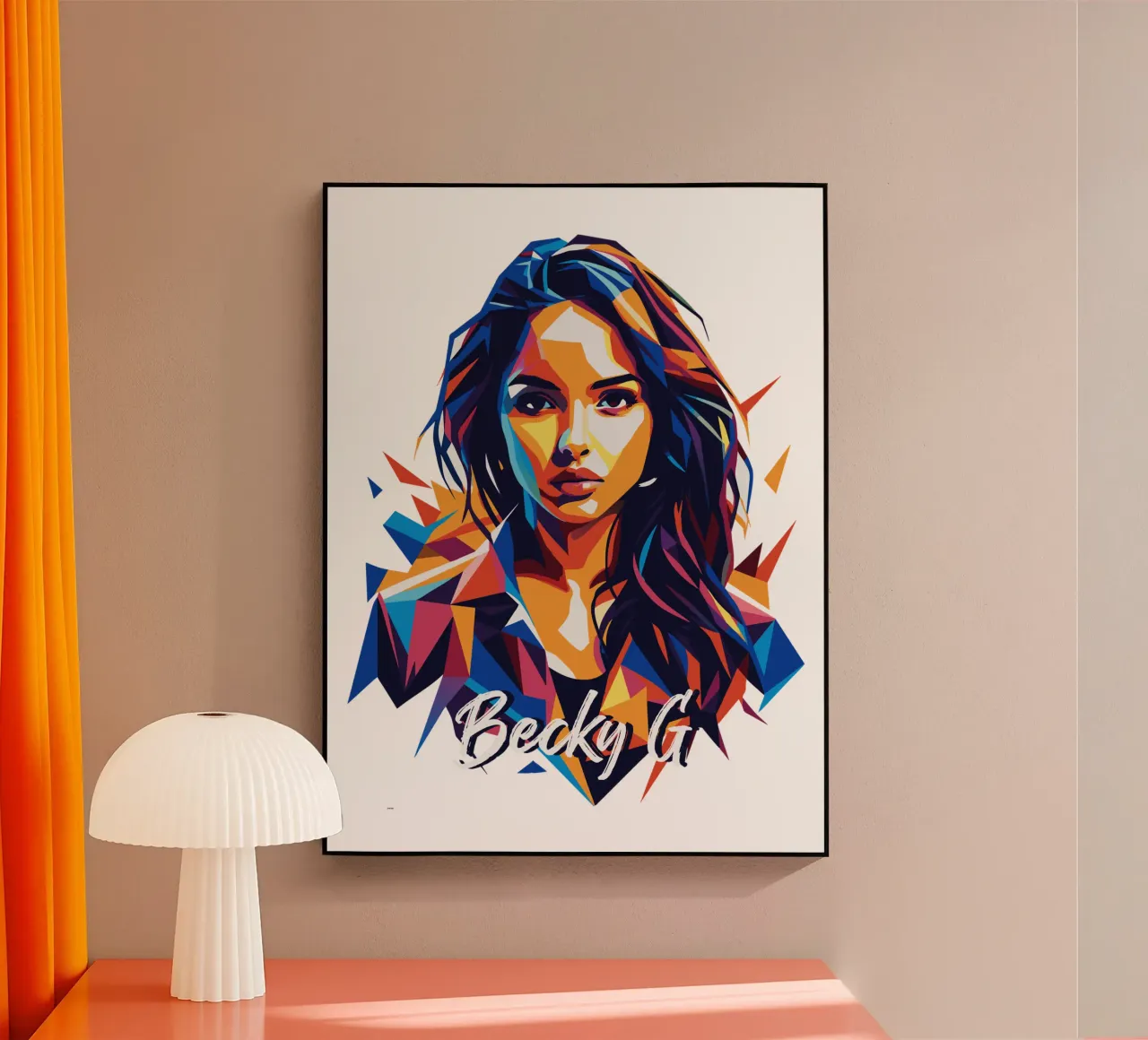 Becky G Portrait in WPAP Pop Art plexiglass da vectorartnesia