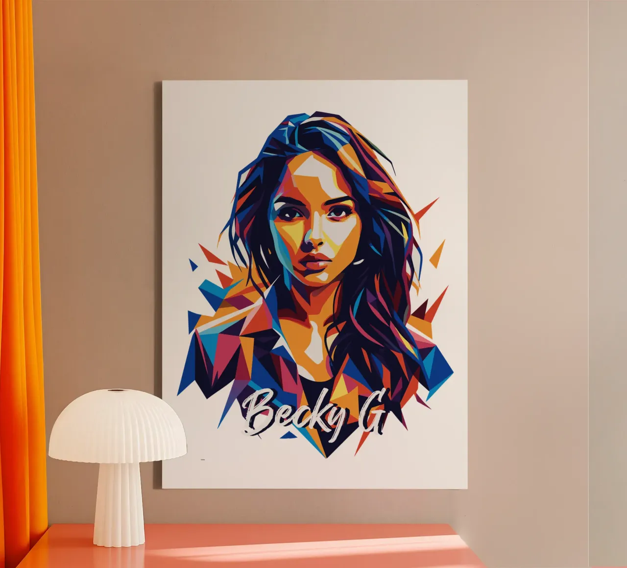 Becky G Portrait in WPAP Pop Art tela con Cornice a cassetta da vectorartnesia