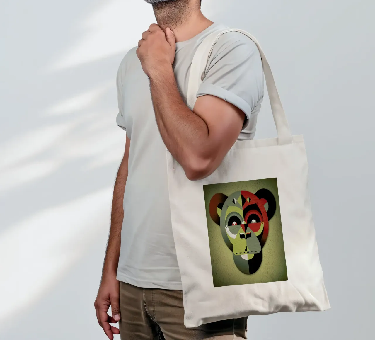 Monkey tote bag by Oscar Odd Diodoro