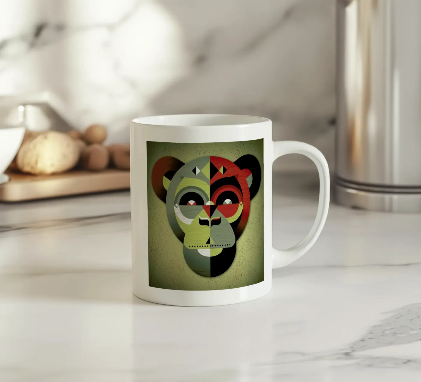 Monkey ceramic mug by Oscar Odd Diodoro