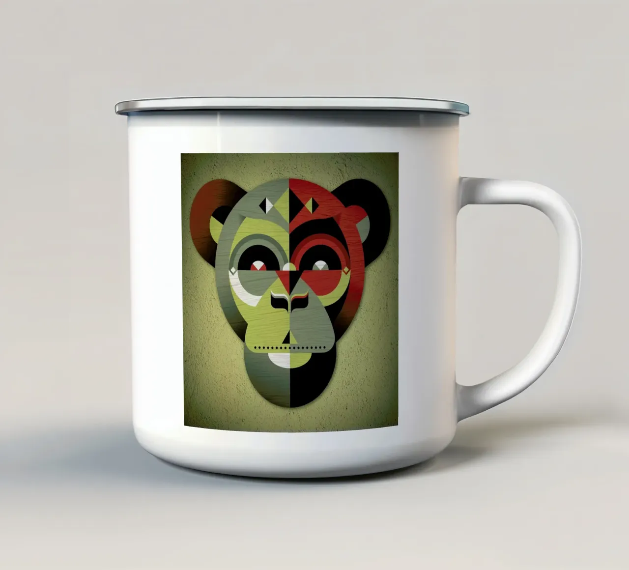 Monkey emaille mok van Oscar Odd Diodoro