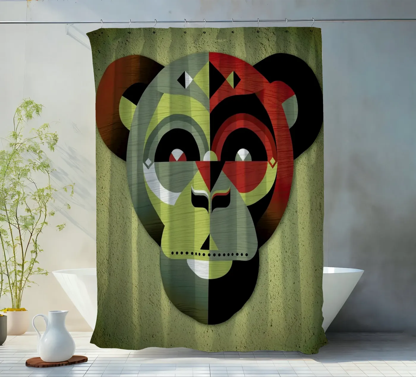 Monkey douchegordijn van Oscar Odd Diodoro