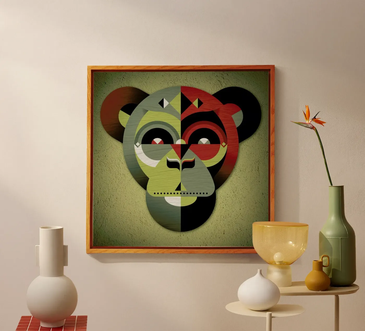 Monkey acryl van Oscar Odd Diodoro