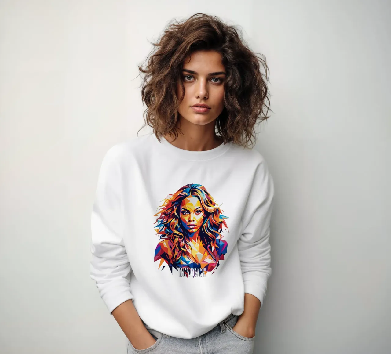 Beyonce Portrait in WPAP Pop Art Sweatshirt von vectorartnesia