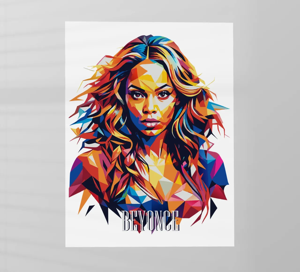 Beyonce Portrait in WPAP Pop Art pellicola backlit da vectorartnesia