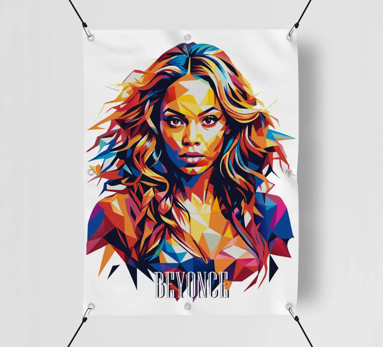 Beyonce Portrait in WPAP Pop Art telo in pvc da vectorartnesia