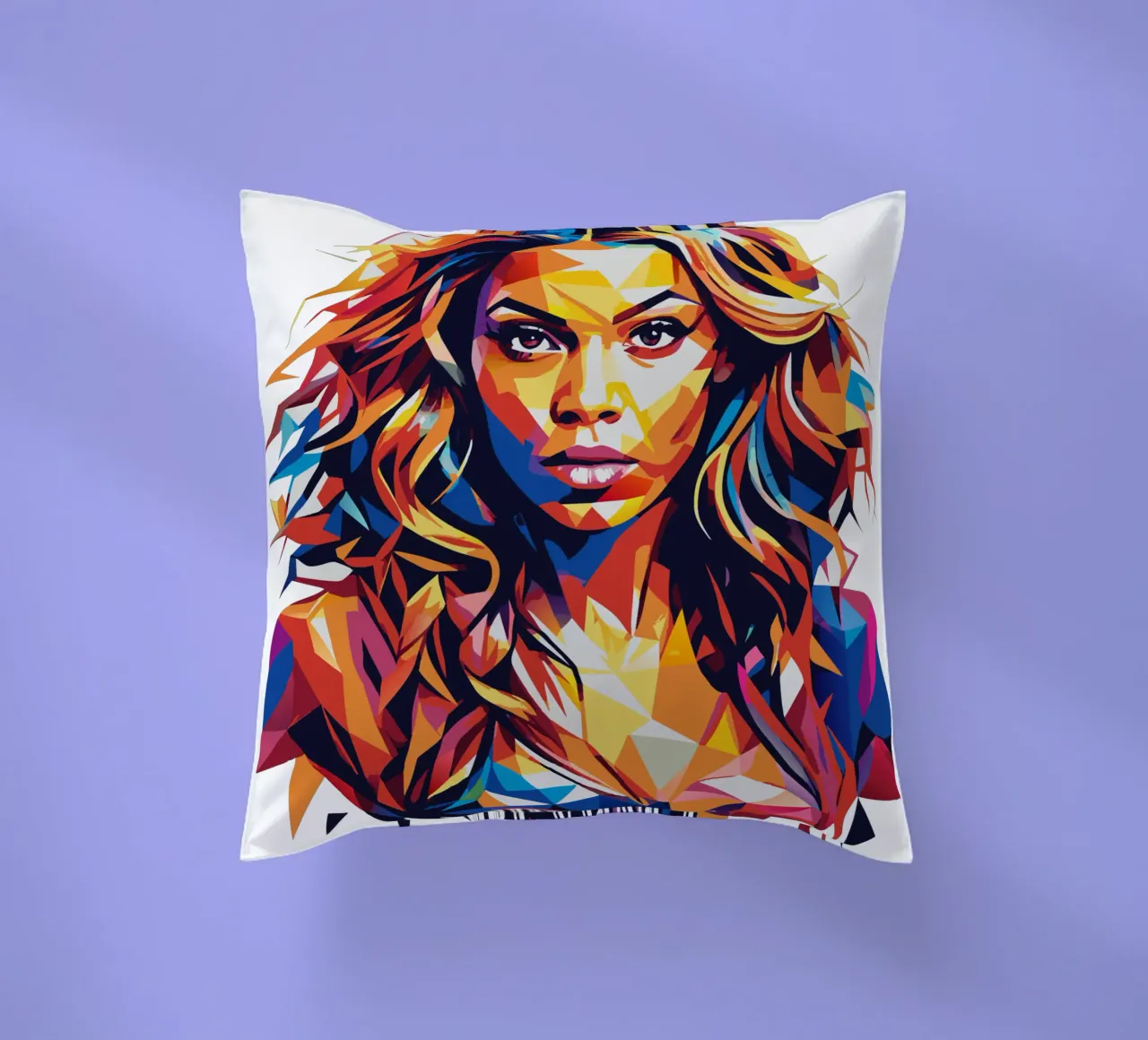 Beyonce Portrait in WPAP Pop Art cuscino da vectorartnesia
