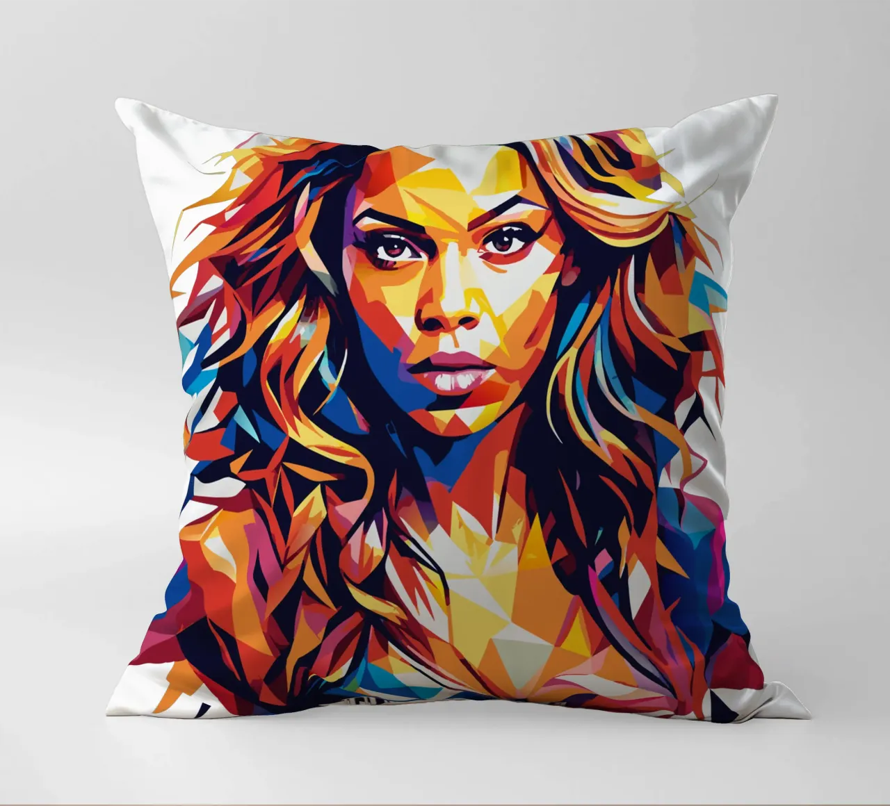 Beyonce Portrait in WPAP Pop Art cuscino da vectorartnesia