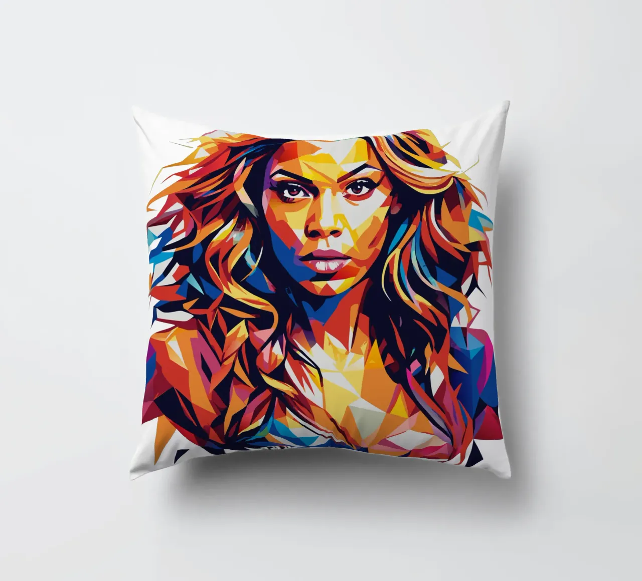 Beyonce Portrait in WPAP Pop Art cuscino da vectorartnesia