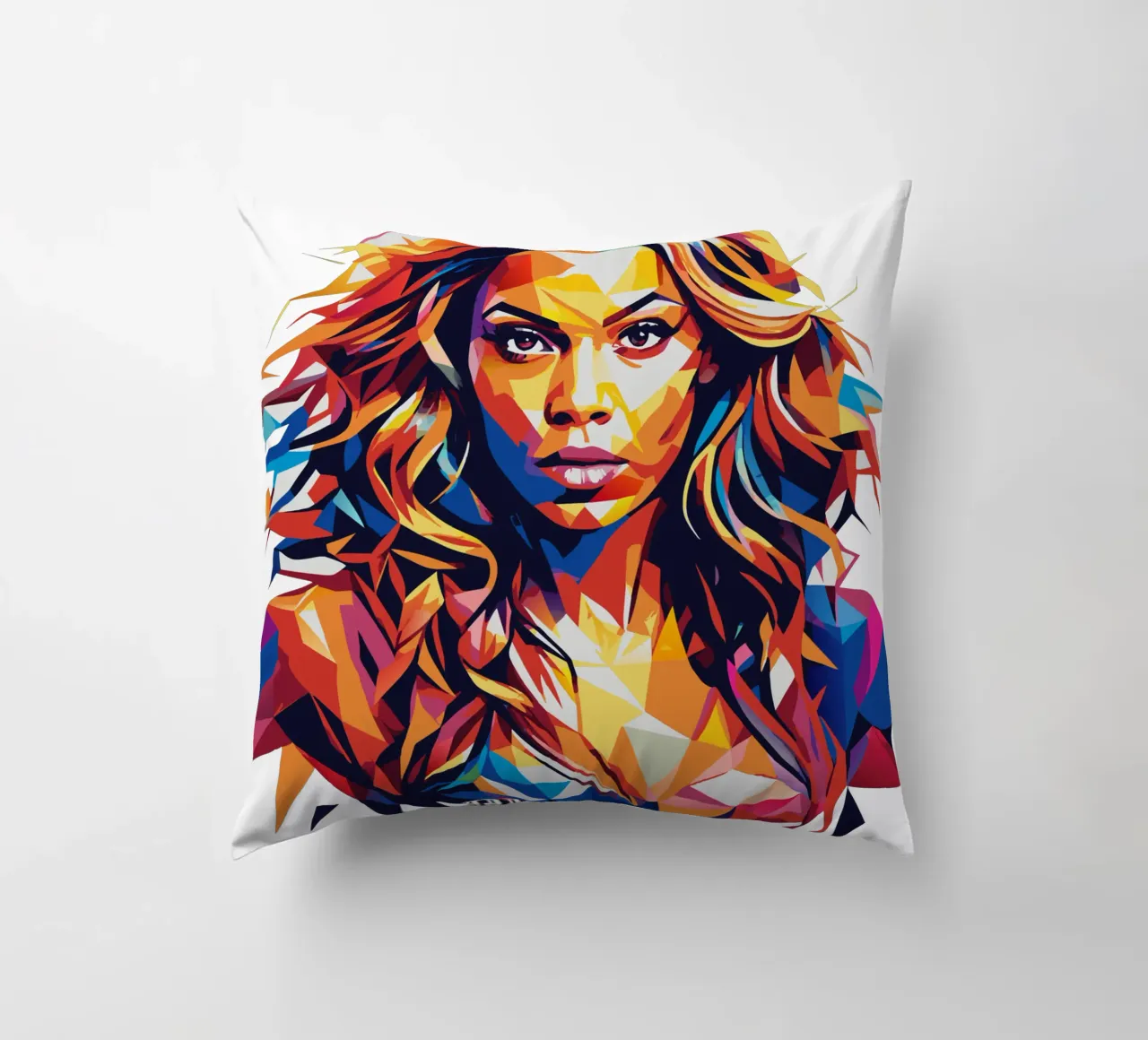 Beyonce Portrait in WPAP Pop Art cuscino da vectorartnesia