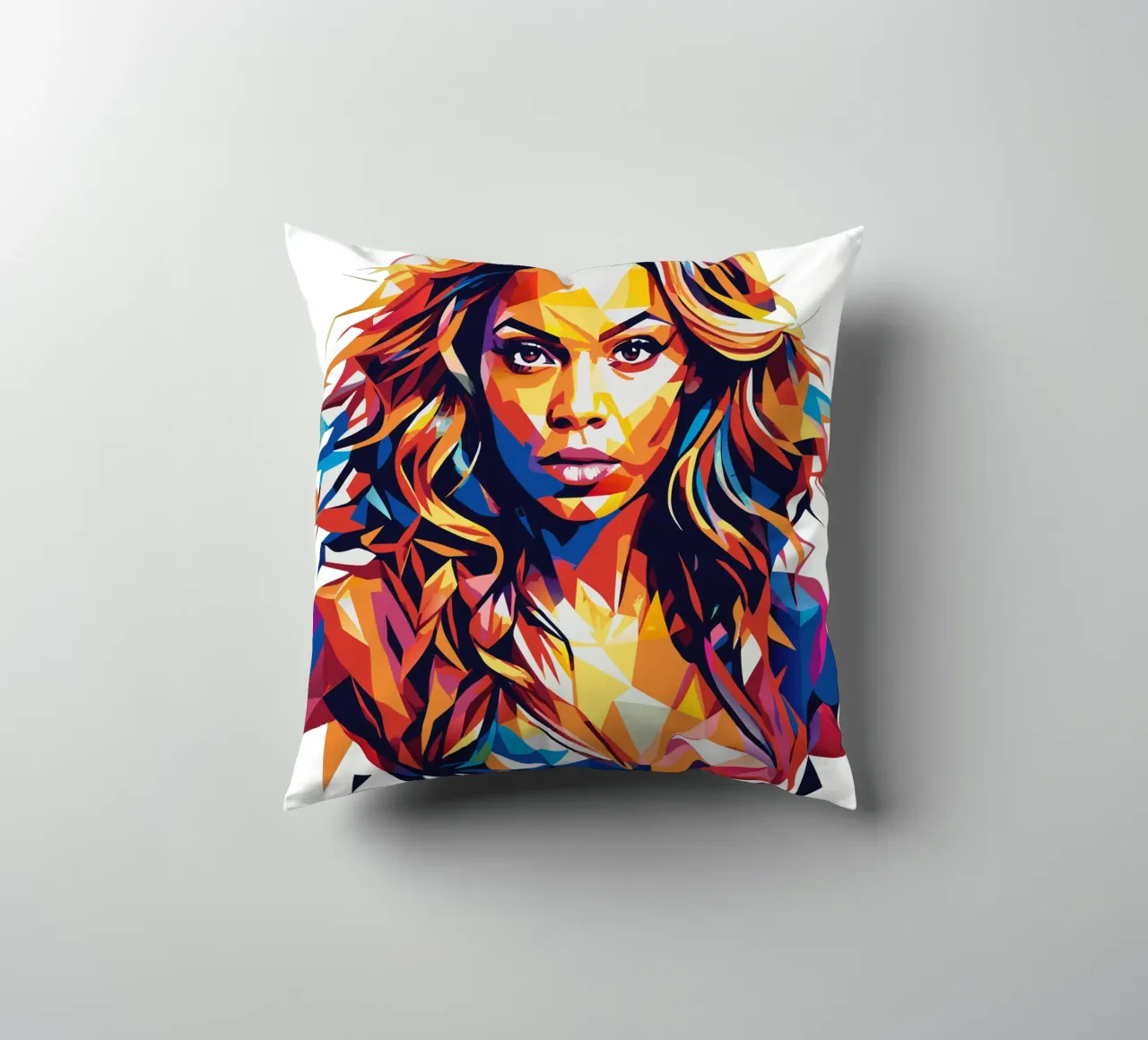 Beyonce Portrait in WPAP Pop Art cuscino da vectorartnesia