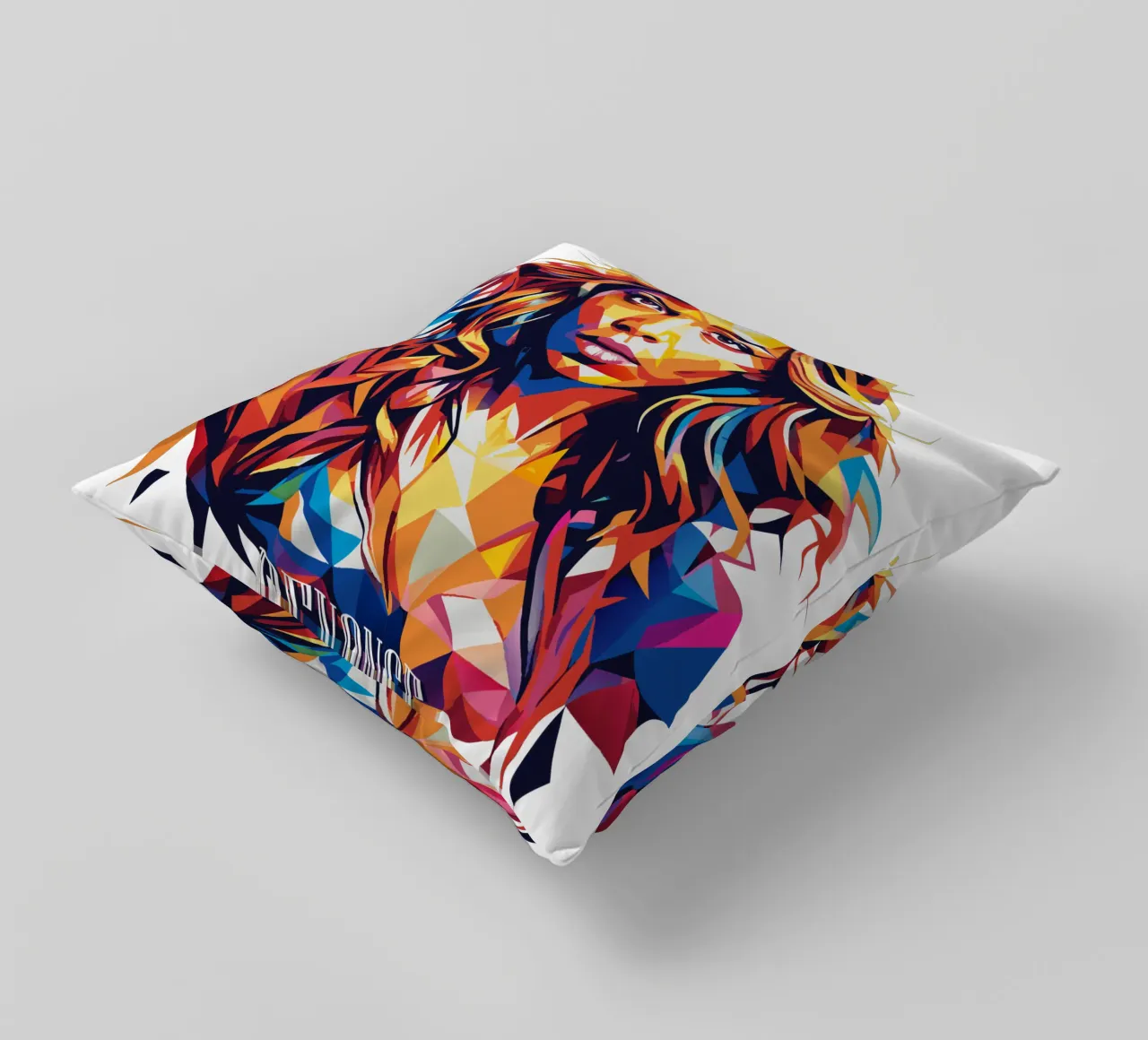 Beyonce Portrait in WPAP Pop Art cuscino da vectorartnesia