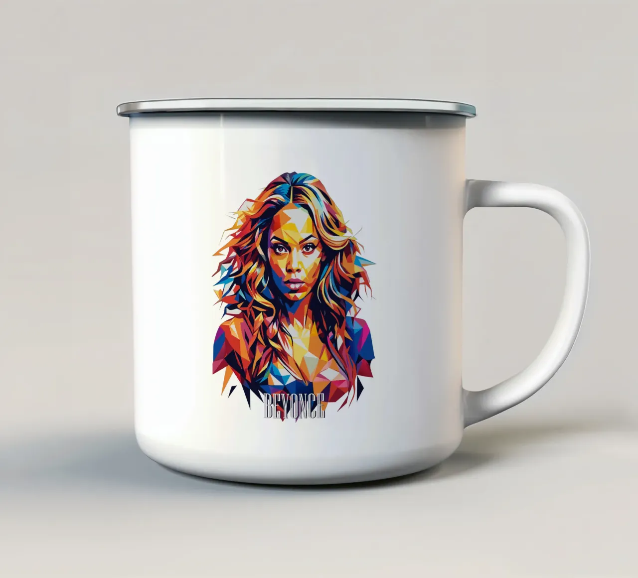 Beyonce Portrait in WPAP Pop Art tazza in smalto da vectorartnesia