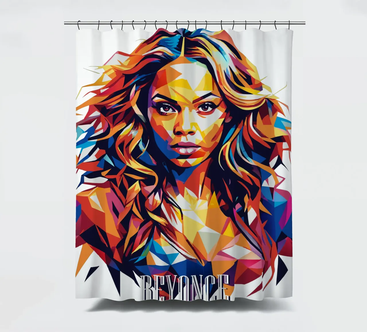 Beyonce Portrait in WPAP Pop Art tenda da doccia da vectorartnesia