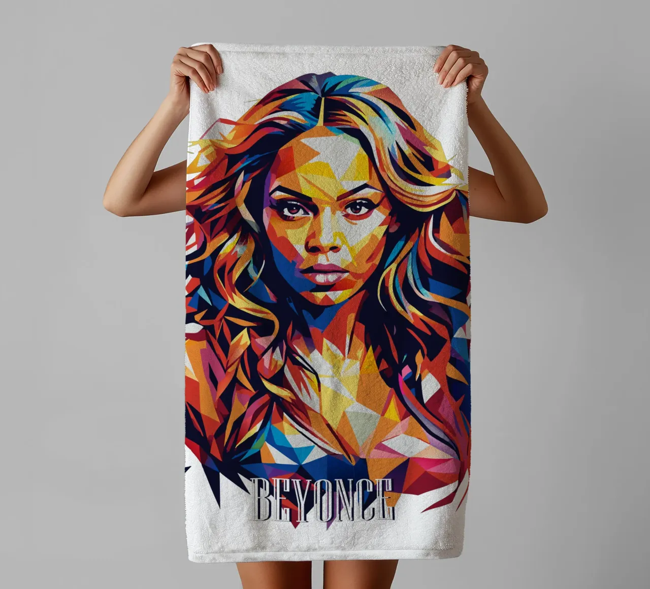 Beyonce Portrait in WPAP Pop Art asciugamano da bagno da vectorartnesia