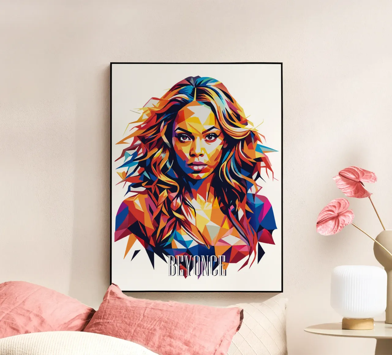 Beyonce Portrait in WPAP Pop Art plexiglass da vectorartnesia