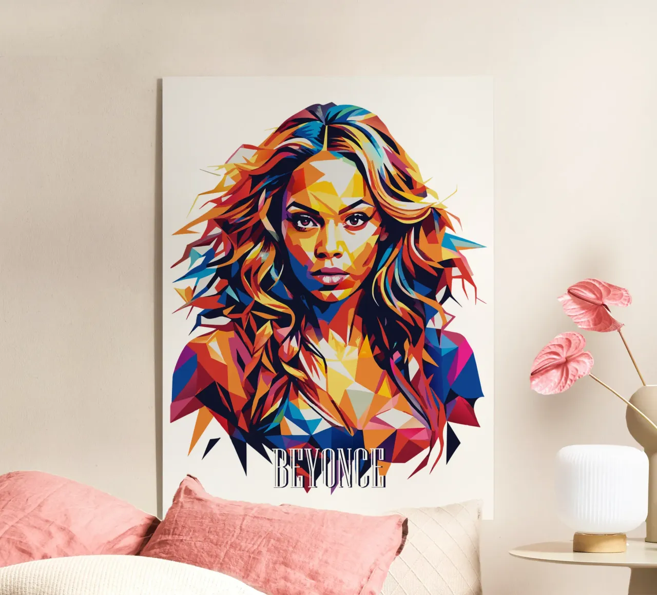 Beyonce Portrait in WPAP Pop Art plexiglass da vectorartnesia