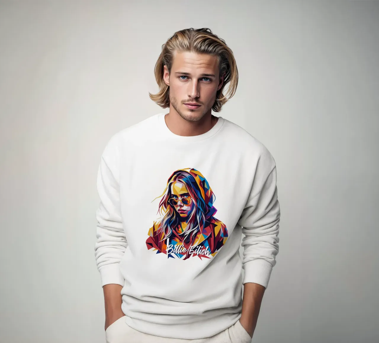 Billie Eilish Portrait in WPAP Pop Art felpa da vectorartnesia