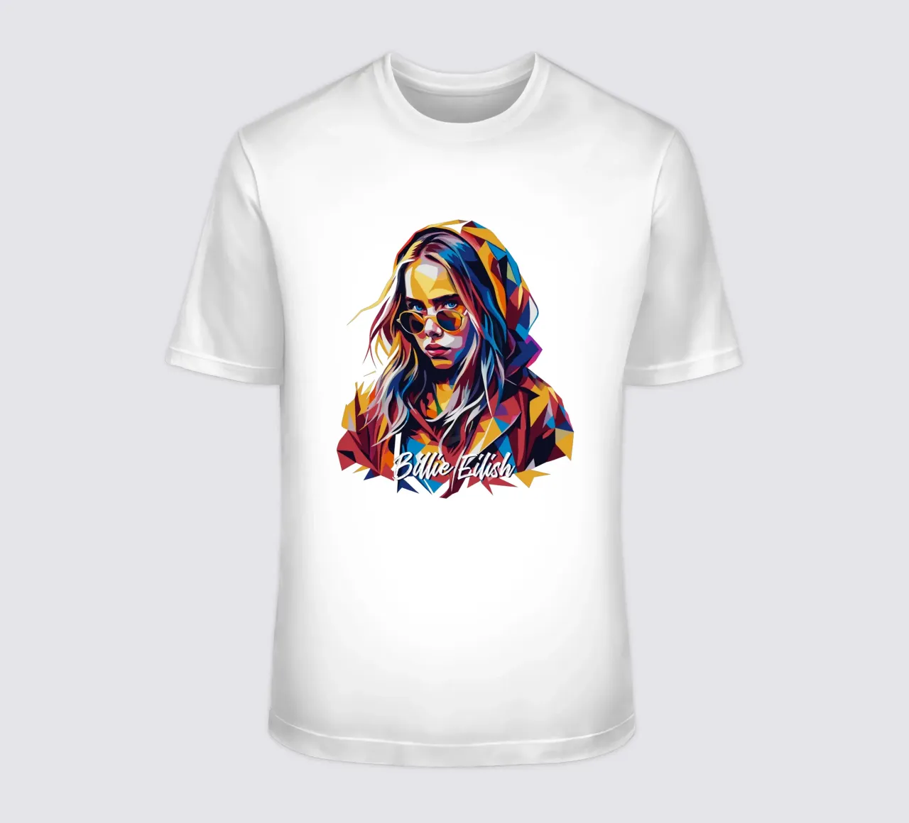 Billie Eilish Portrait in WPAP Pop Art t-shirt da vectorartnesia