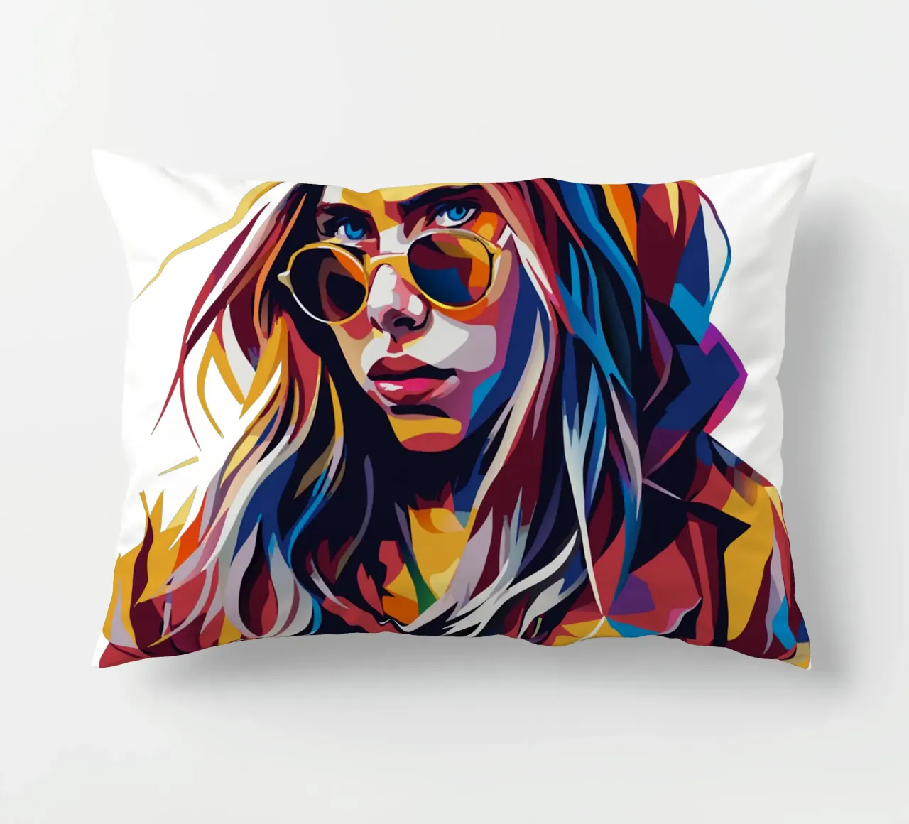 Billie Eilish Portrait in WPAP Pop Art cuscino da vectorartnesia