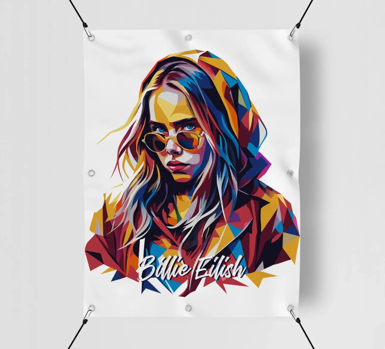 Billie Eilish Portrait in WPAP Pop Art telo in pvc da vectorartnesia