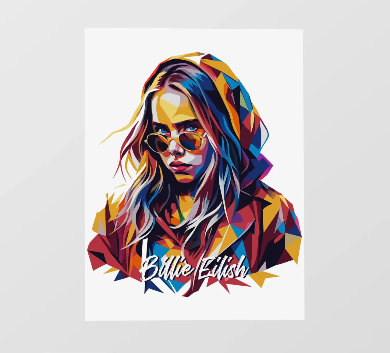 Billie Eilish Portrait in WPAP Pop Art telo in pvc da vectorartnesia