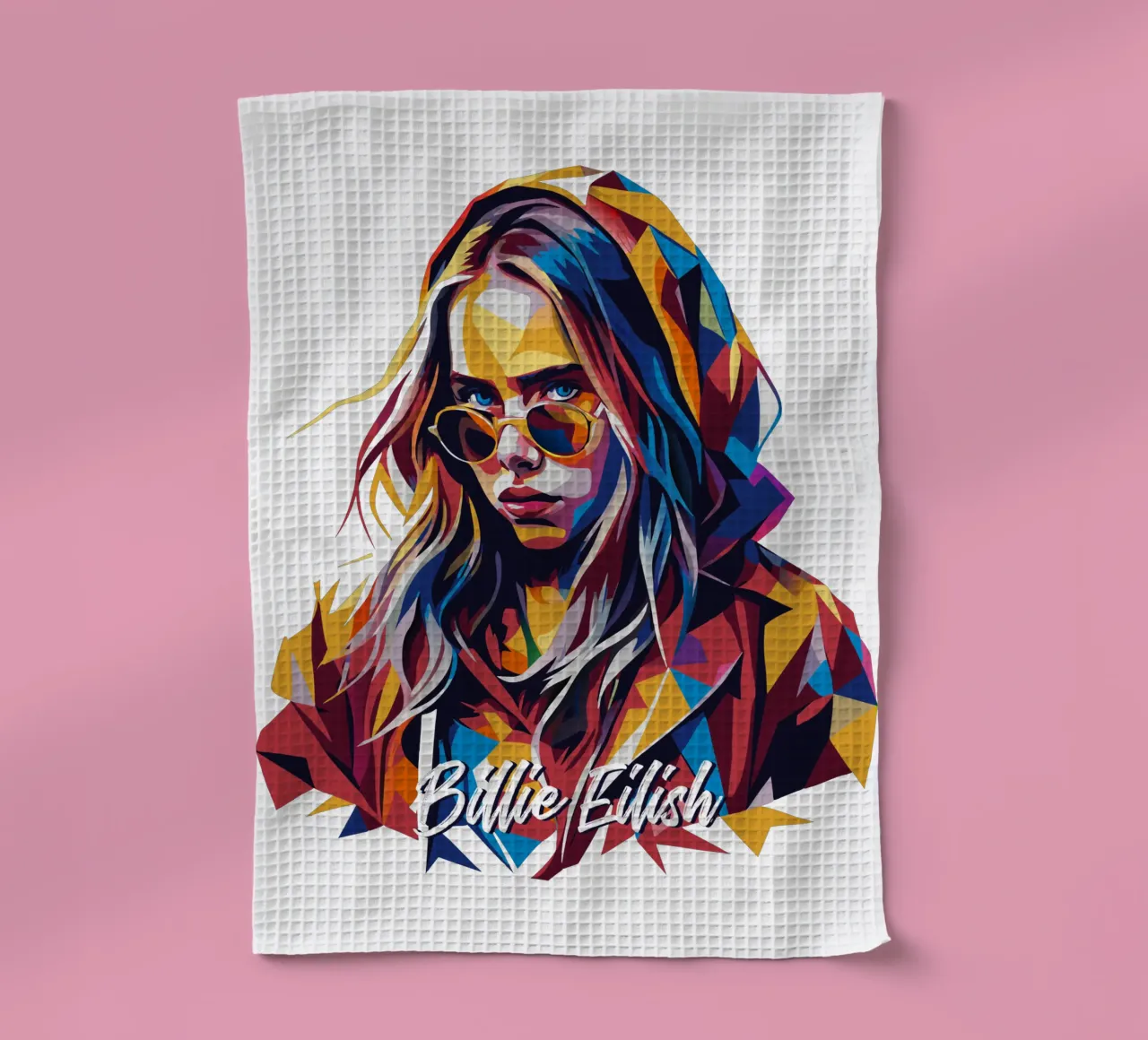 Billie Eilish Portrait in WPAP Pop Art canovaccio da cucina da vectorartnesia
