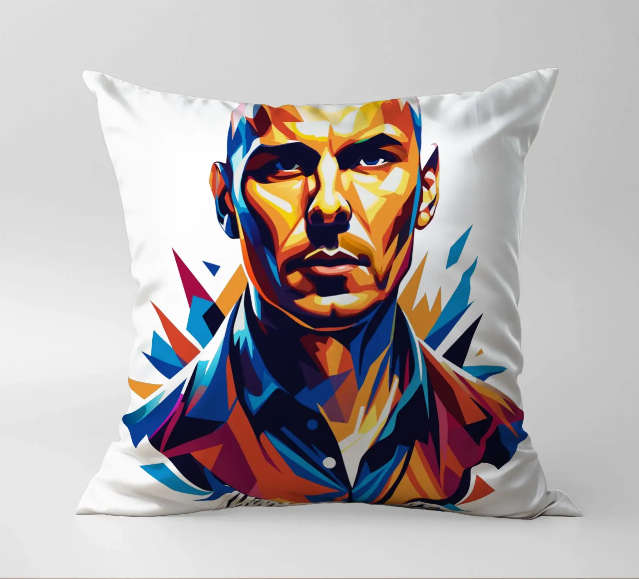 Billy Corgan Portrait in WPAP Pop Art cuscino da vectorartnesia