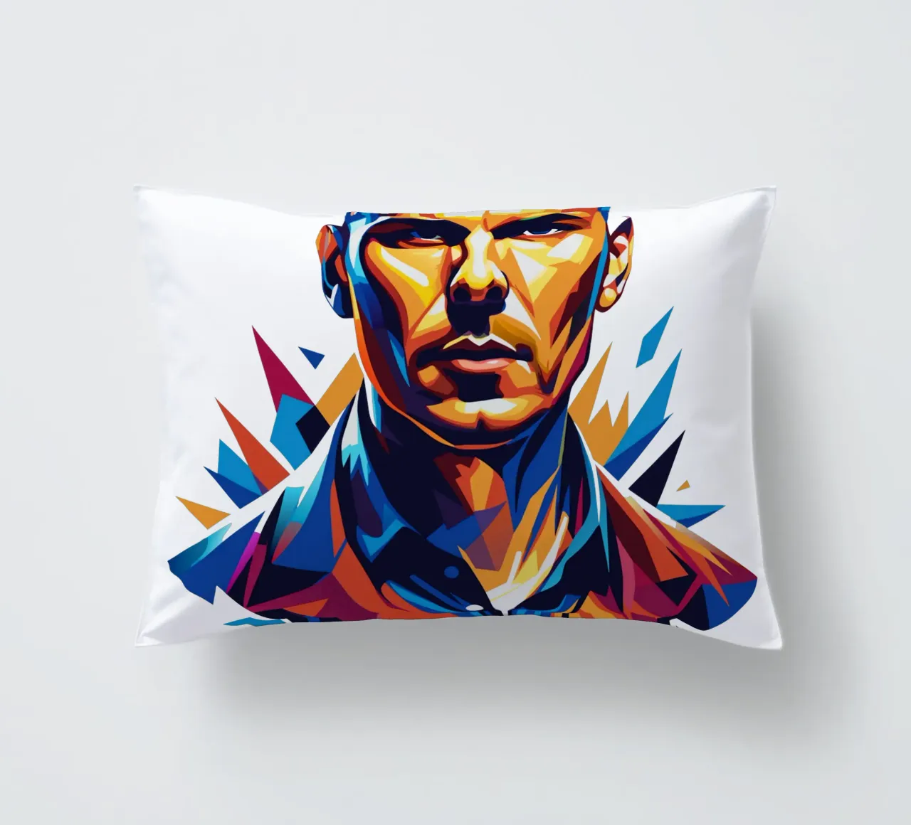 Billy Corgan Portrait in WPAP Pop Art cuscino da vectorartnesia