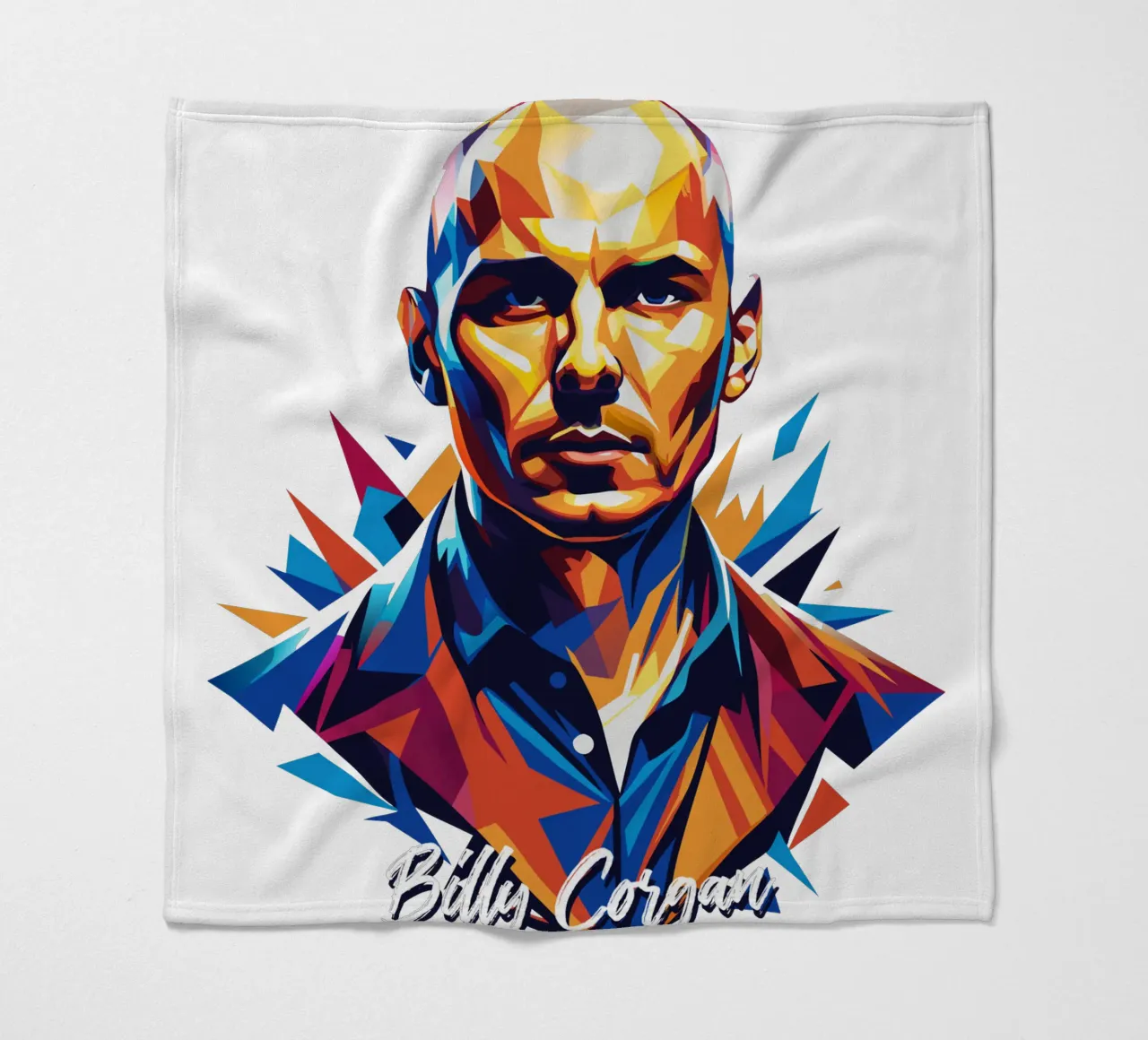 Billy Corgan Portrait in WPAP Pop Art coperta in pile da vectorartnesia