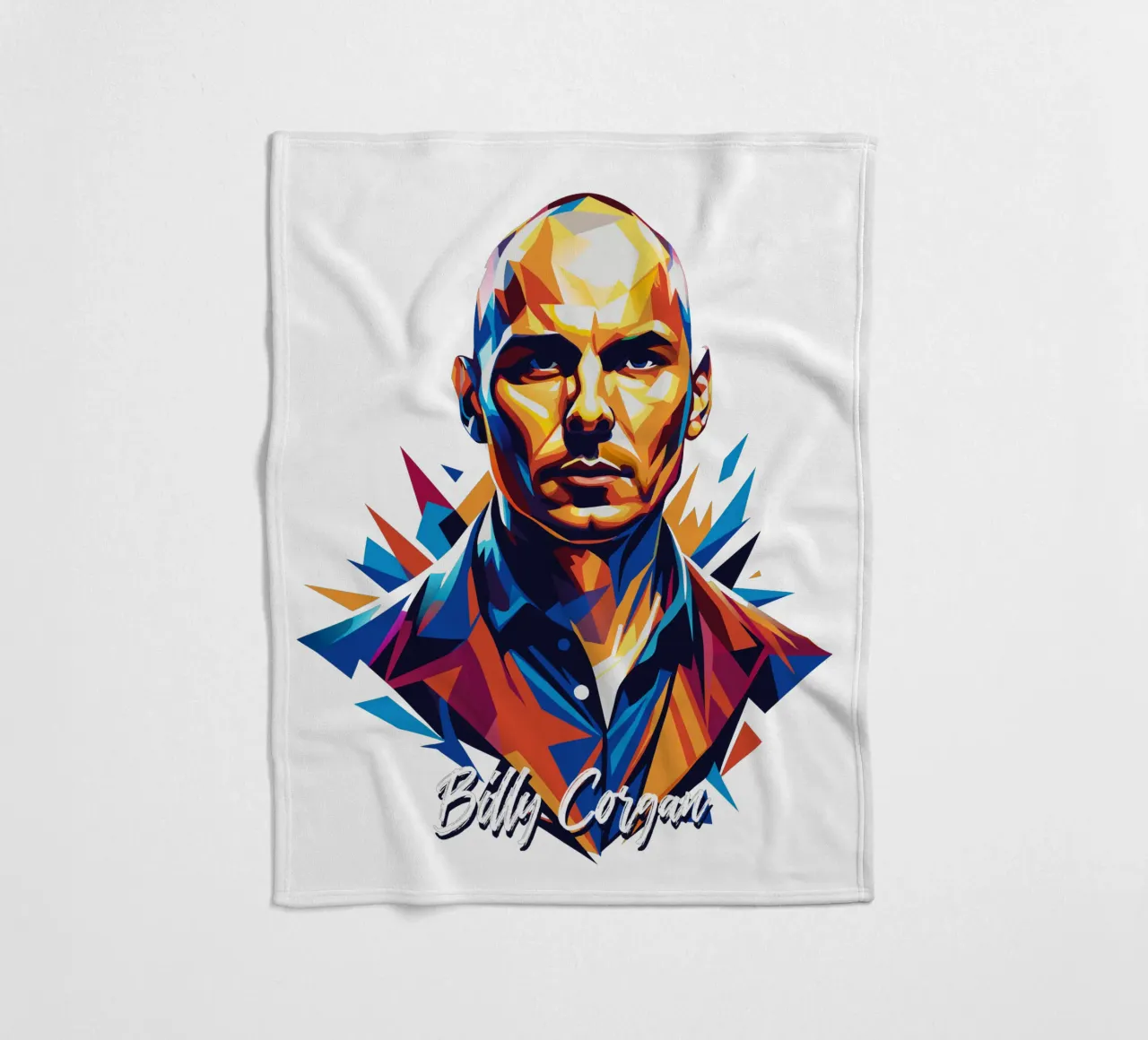 Billy Corgan Portrait in WPAP Pop Art coperta in pile da vectorartnesia