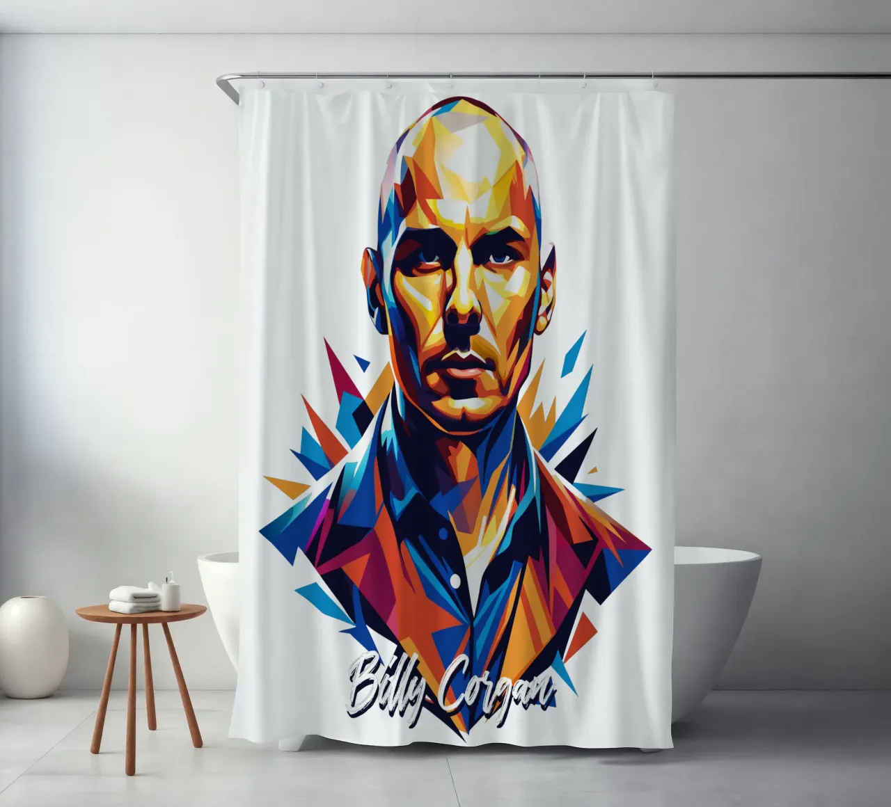 Billy Corgan Portrait in WPAP Pop Art tenda da doccia da vectorartnesia