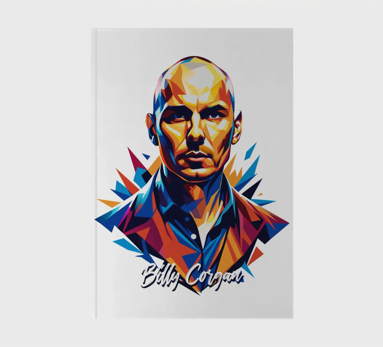 Billy Corgan Portrait in WPAP Pop Art notebook by vectorartnesia