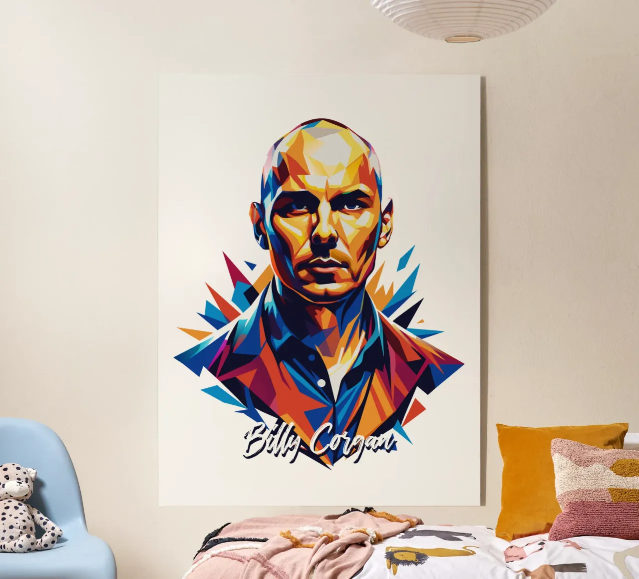 Billy Corgan Portrait in WPAP Pop Art plexiglass da vectorartnesia