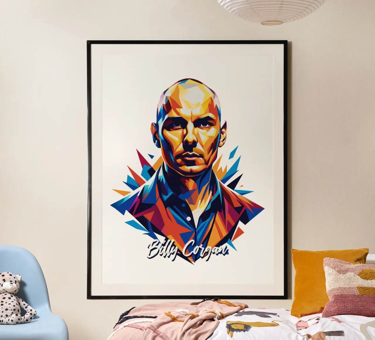 Billy Corgan Portrait in WPAP Pop Art carta hahnemühle da vectorartnesia