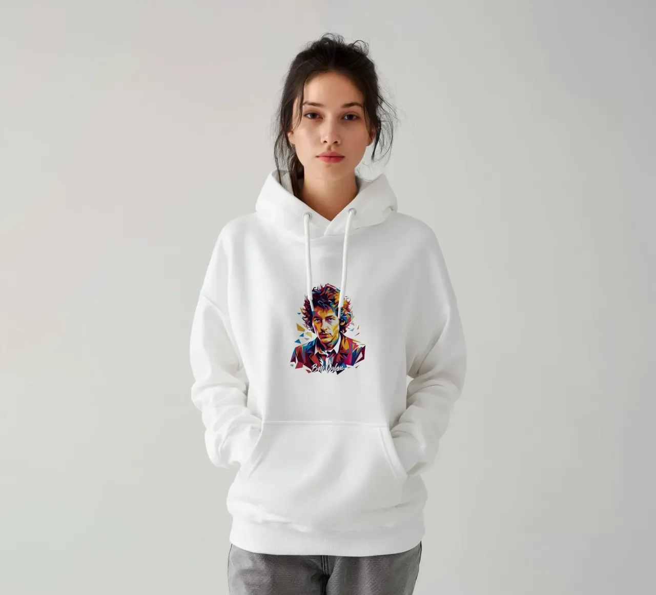 Bob Dylan Portrait in WPAP Pop Art Hoodie von vectorartnesia