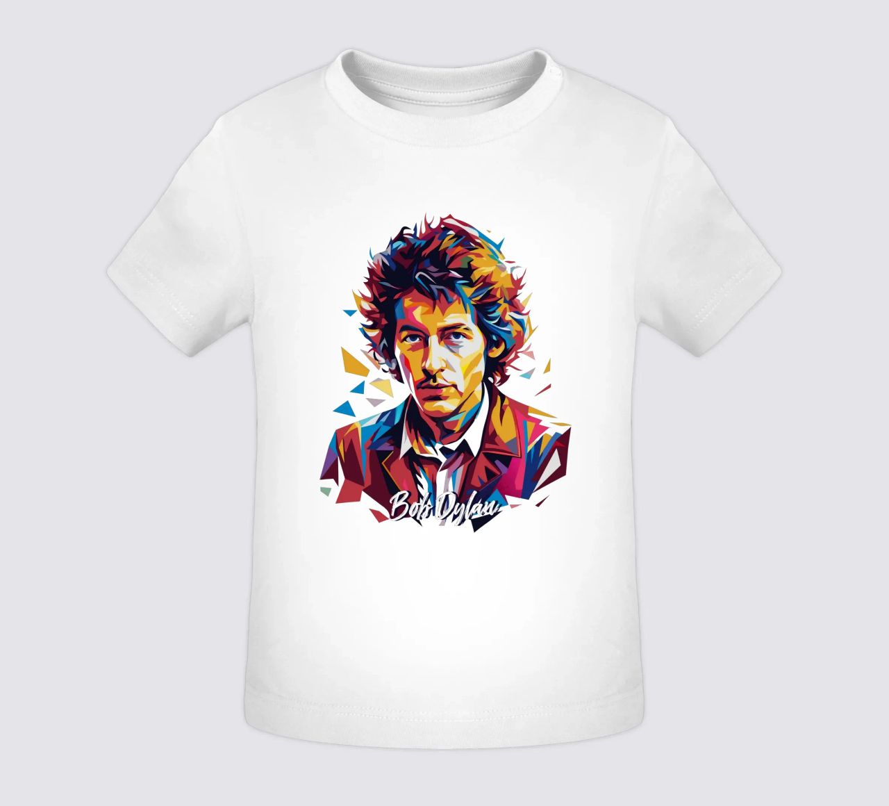 Bob Dylan Portrait in WPAP Pop Art maglietta neonato da vectorartnesia