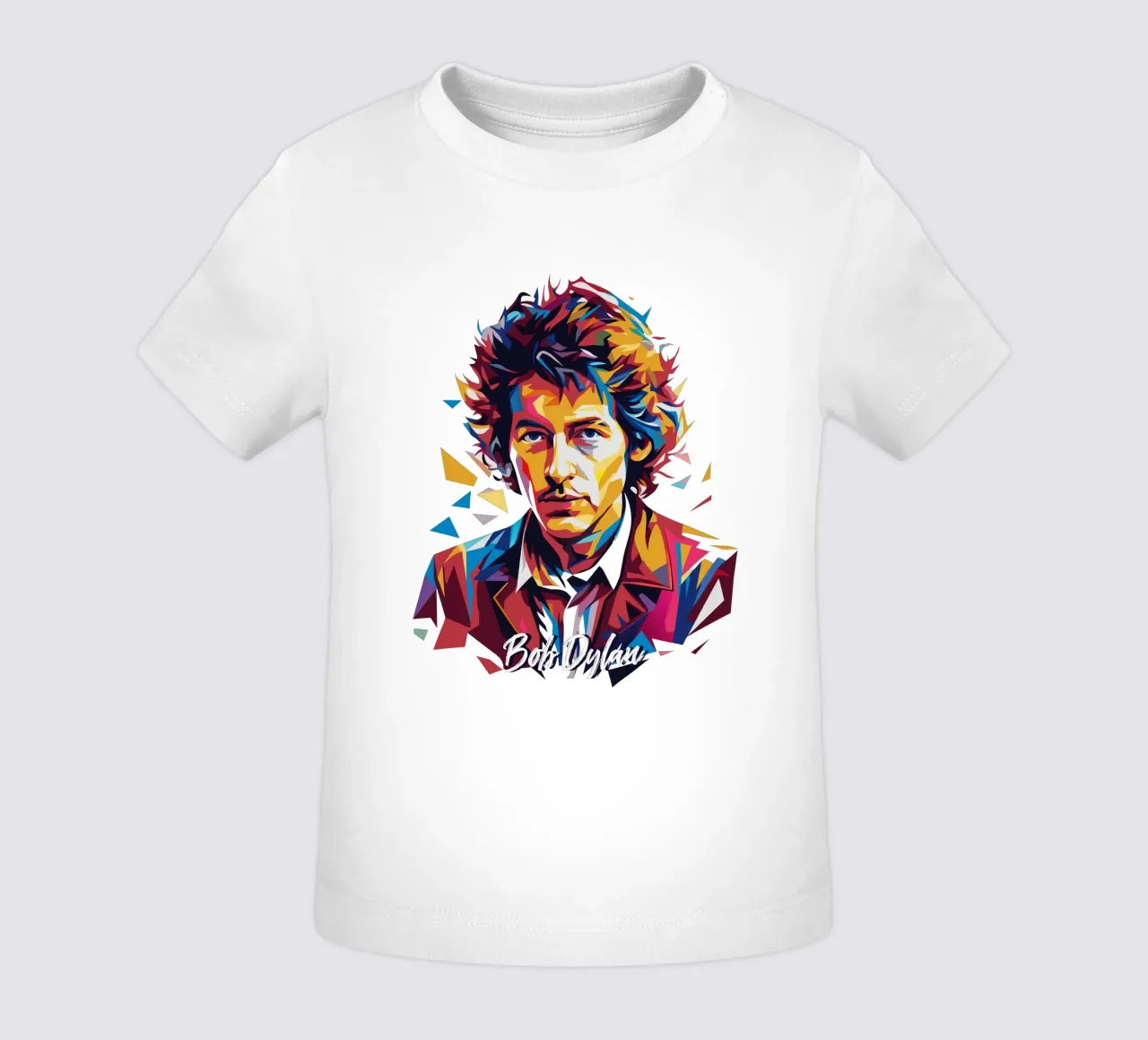 Bob Dylan Portrait in WPAP Pop Art Baby T-Shirt von vectorartnesia